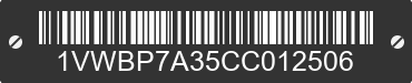 2012 VOLKSWAGEN Passat 1VWBP7A35CC012506 VIN decoded