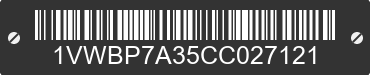2012 VOLKSWAGEN Passat 1VWBP7A35CC027121 VIN decoded