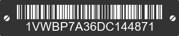 2013 VOLKSWAGEN Passat 1VWBP7A36DC144871 VIN decoded