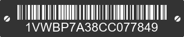 2012 VOLKSWAGEN Passat 1VWBP7A38CC077849 VIN decoded