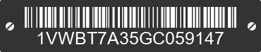 2016 VOLKSWAGEN Passat 1VWBT7A35GC059147 VIN decoded