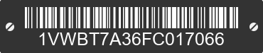 2015 VOLKSWAGEN Passat 1VWBT7A36FC017066 VIN decoded