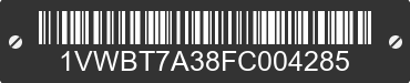 2015 VOLKSWAGEN Passat 1VWBT7A38FC004285 VIN decoded