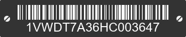 2017 VOLKSWAGEN Passat 1VWDT7A36HC003647 VIN decoded