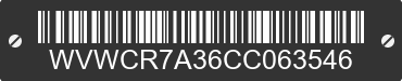 2012 VOLKSWAGEN Passat WVWCR7A36CC063546 VIN decoded