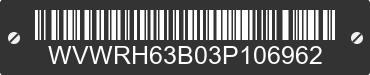2003 VOLKSWAGEN Passat WVWRH63B03P106962 VIN decoded