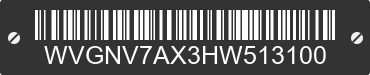 2017 VOLKSWAGEN Tiguan WVGNV7AX3HW513100 VIN decoded